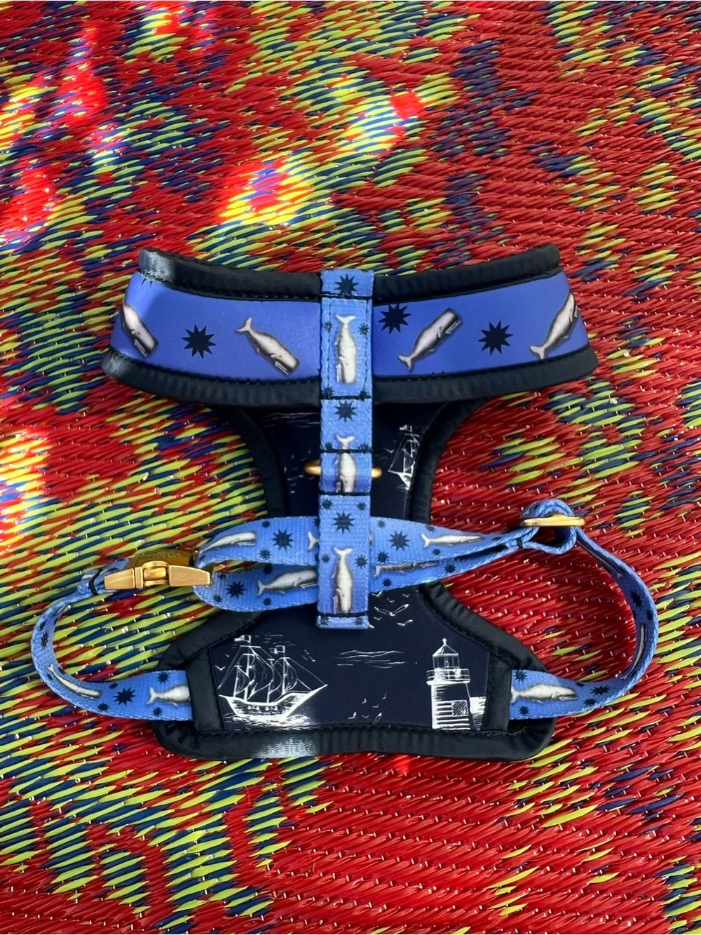 Pawsitivity Reversible Dog Harness Whale & Lighthouse